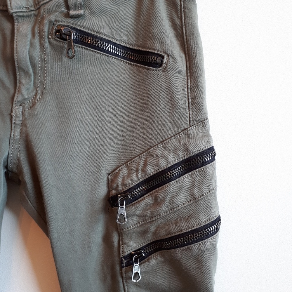 Rag & Bone Lariat Army Green Zipper Jeans - Picture 3 of 8